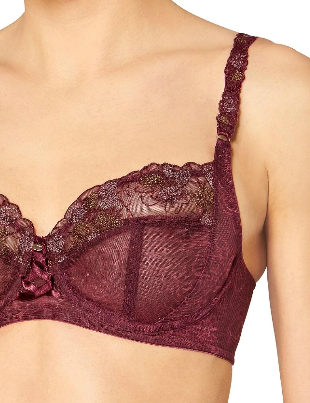 10189075 Triumph Sublime Florale Underwired Bra - 10189075 Bordeaux - Image 2