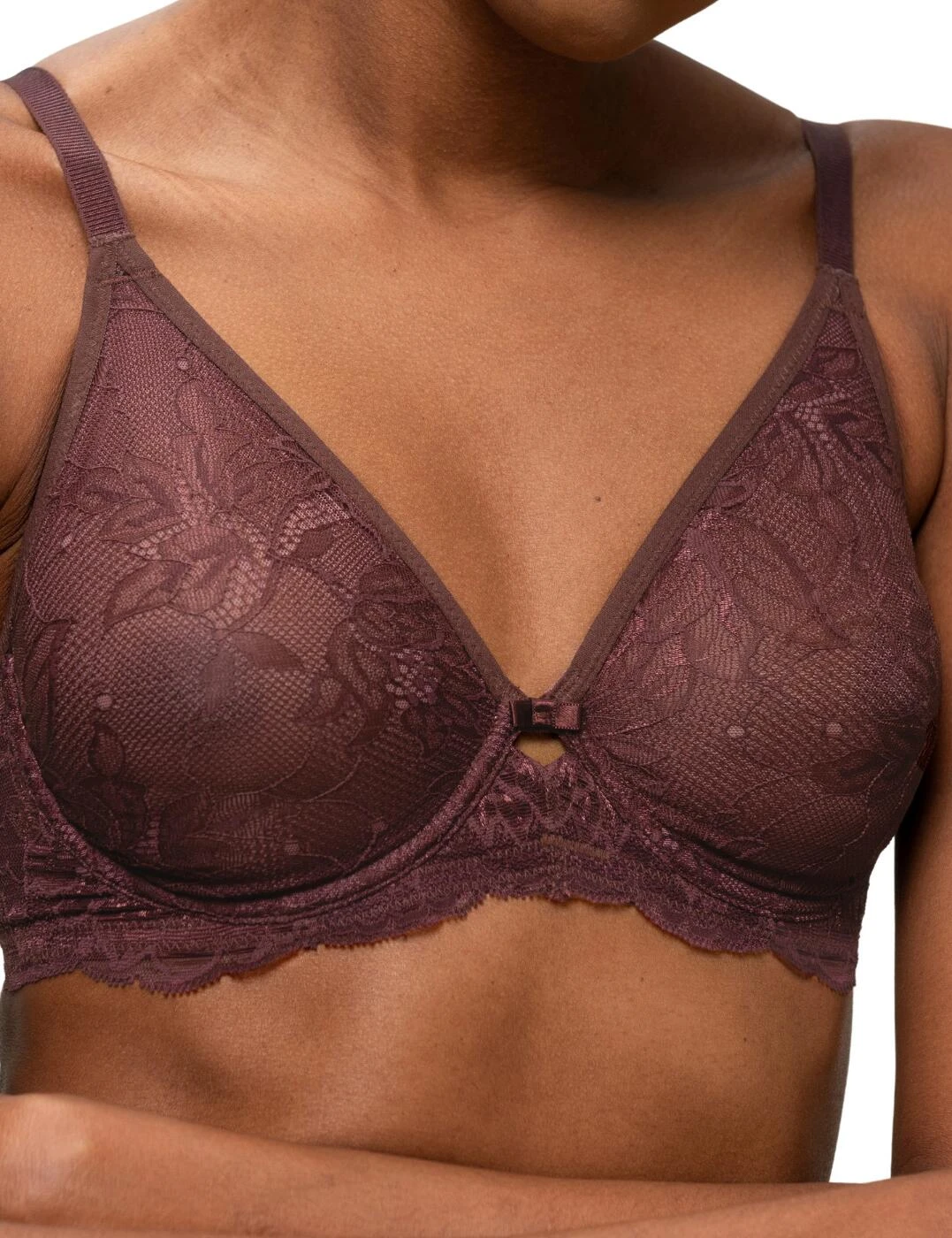 10199586 Triumph Amourette Charm Underwired Bra - 10199586 Decadent Chocolate - Image 2
