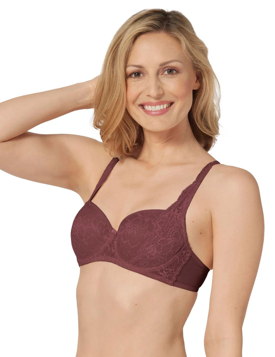 10201686 Triumph Amourette Charm Underwired Half-Cup Padded Bra - 10201686 Decadent Chocolate - Image 2