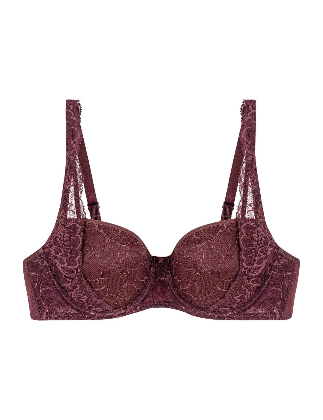 10201686 Triumph Amourette Charm Underwired Half-Cup Padded Bra - 10201686 Decadent Chocolate - Image 3
